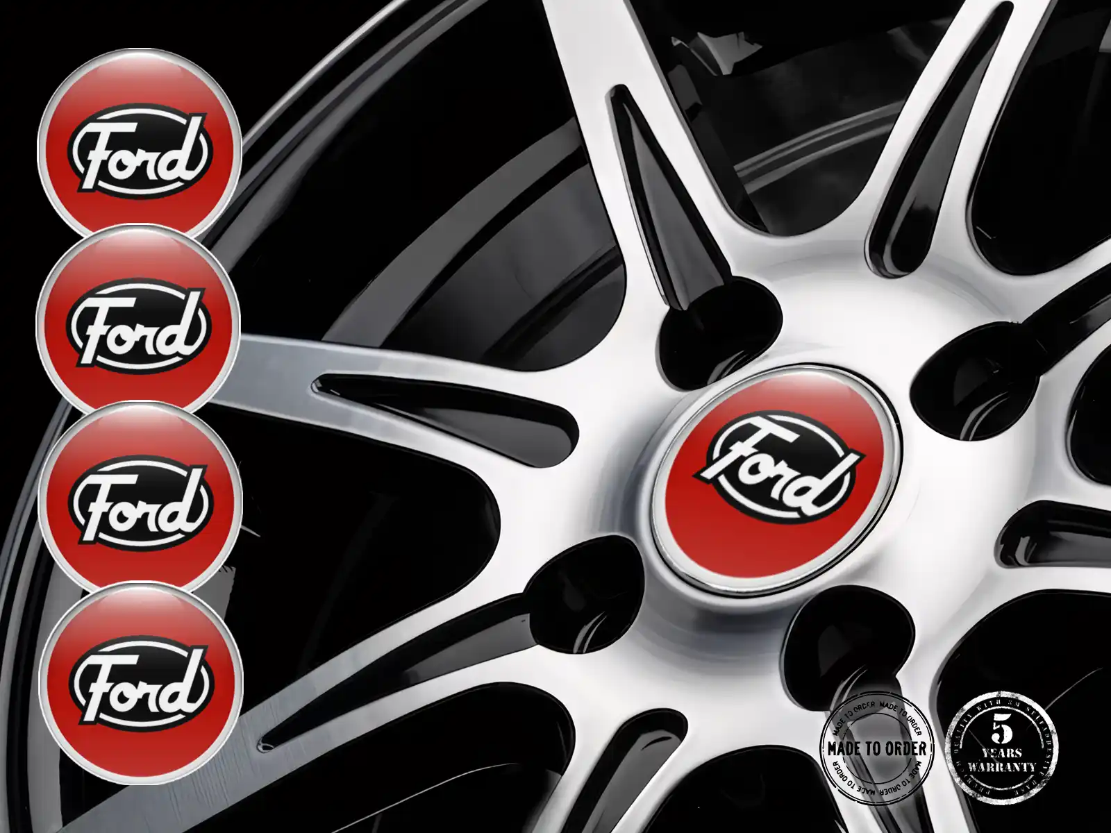 Ford Design Emblème Bombé Logos Roue Résine